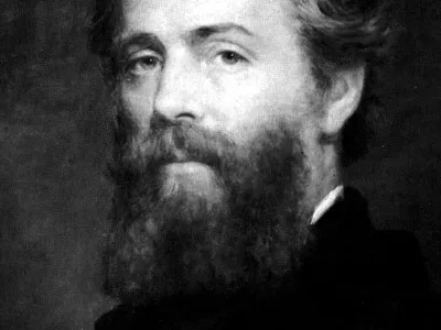 Etching of Joseph O. Eaton's portrait of Herman Melville