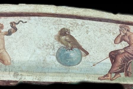 A fresco stolen from an archaeological site at Herculaneum, an ancient town near Pompeii that was buried by Mount Vesuvius' eruption