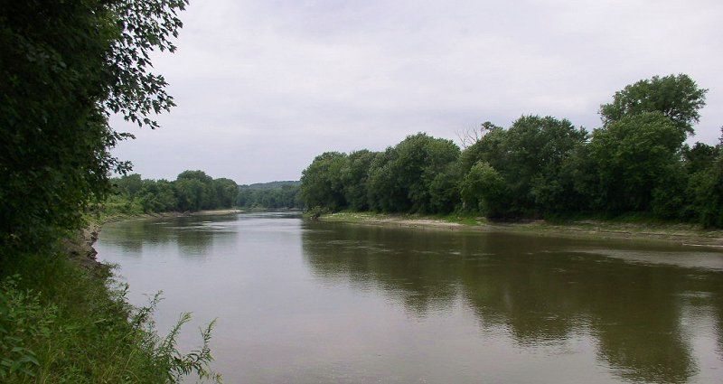 A river and trees