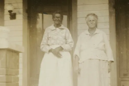 Two unidentified Gullah Geechee women photographed by Lorenzo Dow Turner in the early 1930s