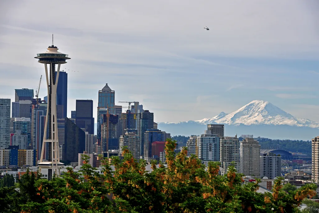 The Seattle skyline and Mount Rainier