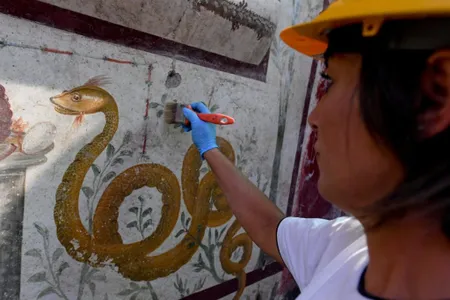 A glimpse at the newly unearthed frescoes