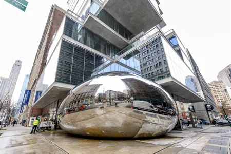 Artist Anish Kapoor's sculpture at&nbsp;56 Leonard Street in Manhattan