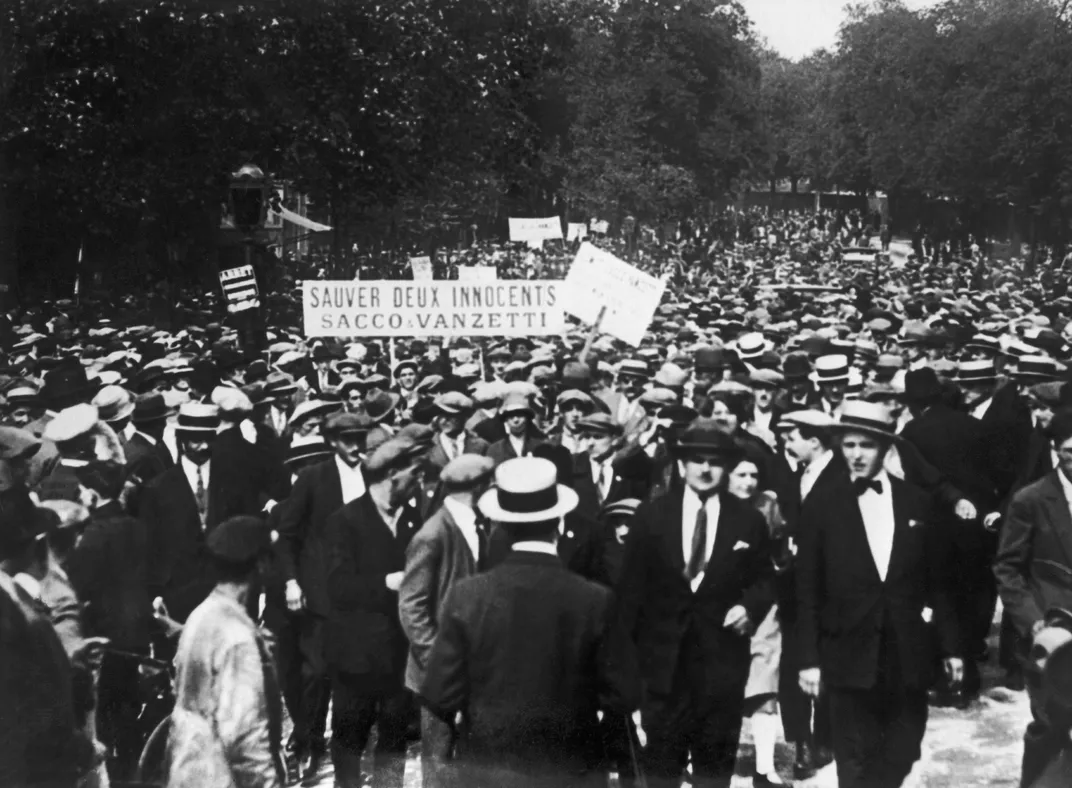 Protesters in France in support of Sacco and Vanzetti