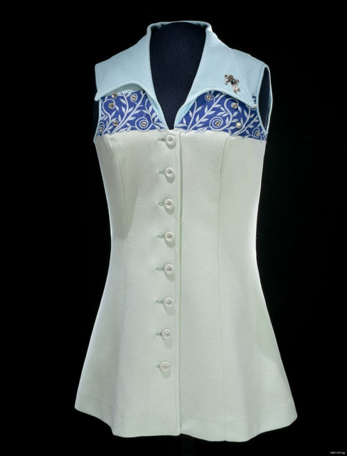 White and blue collared tennis dress 