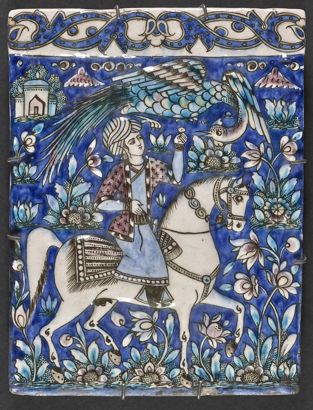 Underglaze-painted tile