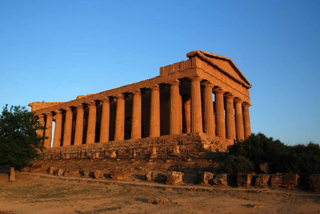 Agrigento's Temple of Concord at sunset