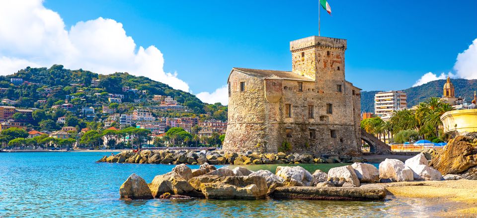  Old castle on the sea in Rapallo 