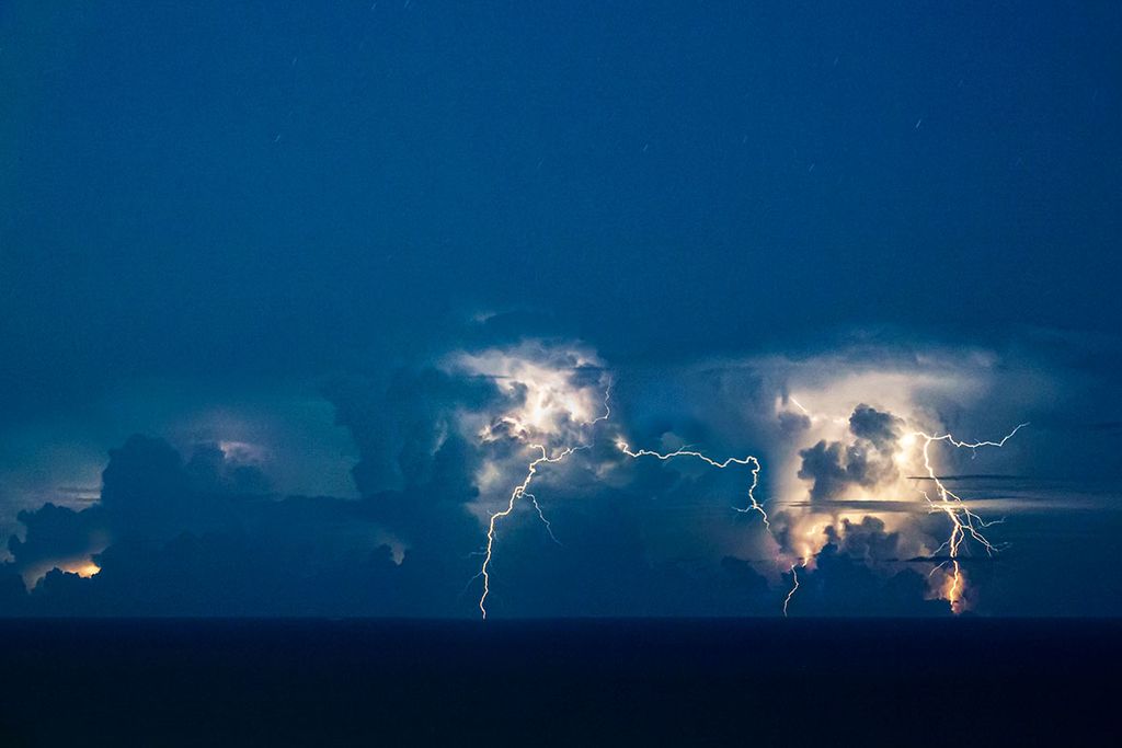 Lightning Over Ocean