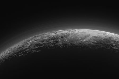 A view of twilight on Pluto