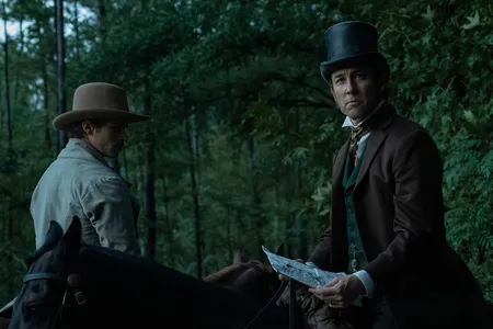 Tobias Menzies (right) as Secretary of War Edwin Stanton in "Manhunt"