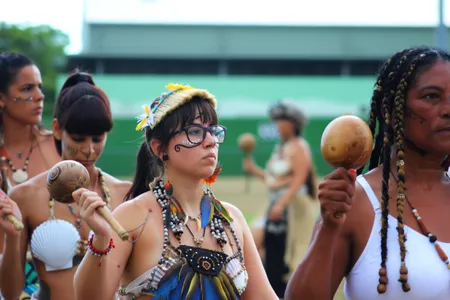 Members of Puerto Rico's Concilio Taíno Guatu-Ma-cu a Boriken presented a dance ceremony to invite the public to recover the collective spirituality of their Native ancestors.