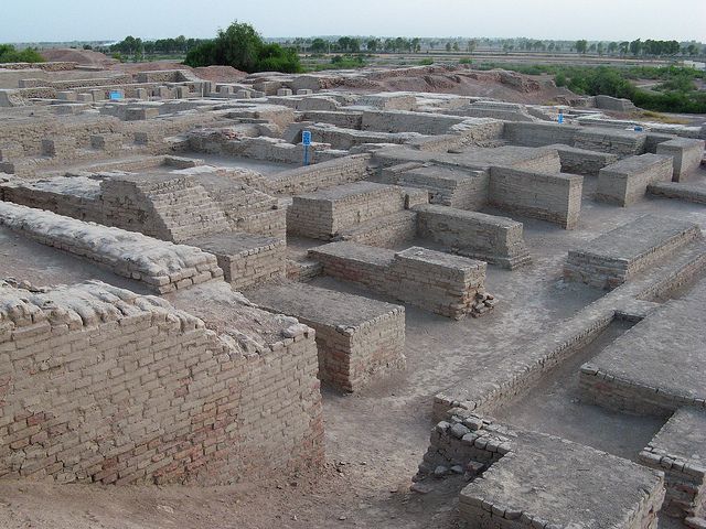 The ruins at Mohenjo-Daro, built by an ancient Indus Valley Civilization.