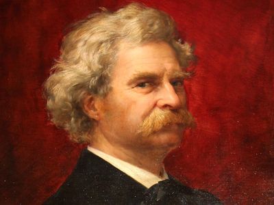 An 1898 portrait of Twain painted by Italian artist Ignace Spiridon, which now hangs in the Mark Twain Library in Redding. 
