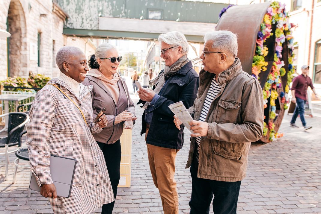 Travelers exploring their new city