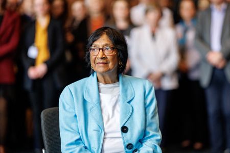 Navanethem Pillay learned she won the 2026 Nobel Peace Prize in the&nbsp;Nuremberg Palace of Justice.