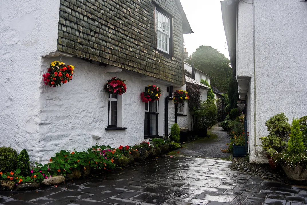 Typical lane in medieval Hawkshead