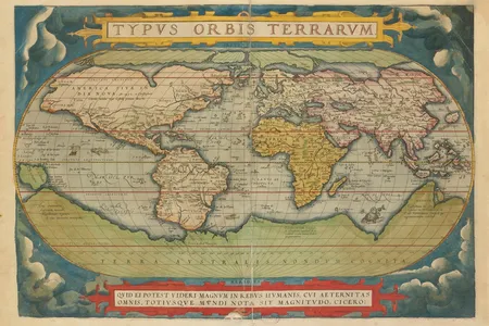 Abraham Ortelius created the world's first modern atlas, Theatrum Orbis Terrarum, or "Theater of the World," in 1570. Shakespeare, who famously wrote that "all the world's a stage," was doubtless influenced by the maps that flourished during his lifetime.