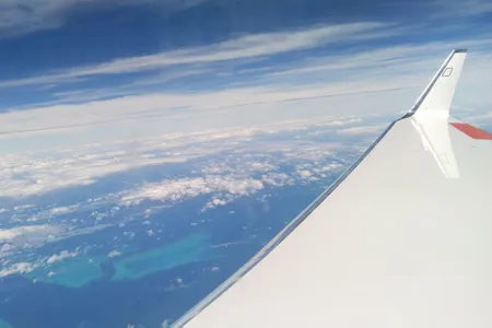 The view from a research aircraft that scientists use to collect data from high in Earth&rsquo;s atmosphere.