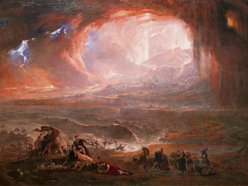 A 19th-century painting of the eruption of Mount Vesuvius