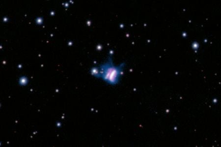 The planet-forming disk is made of gas and dust.