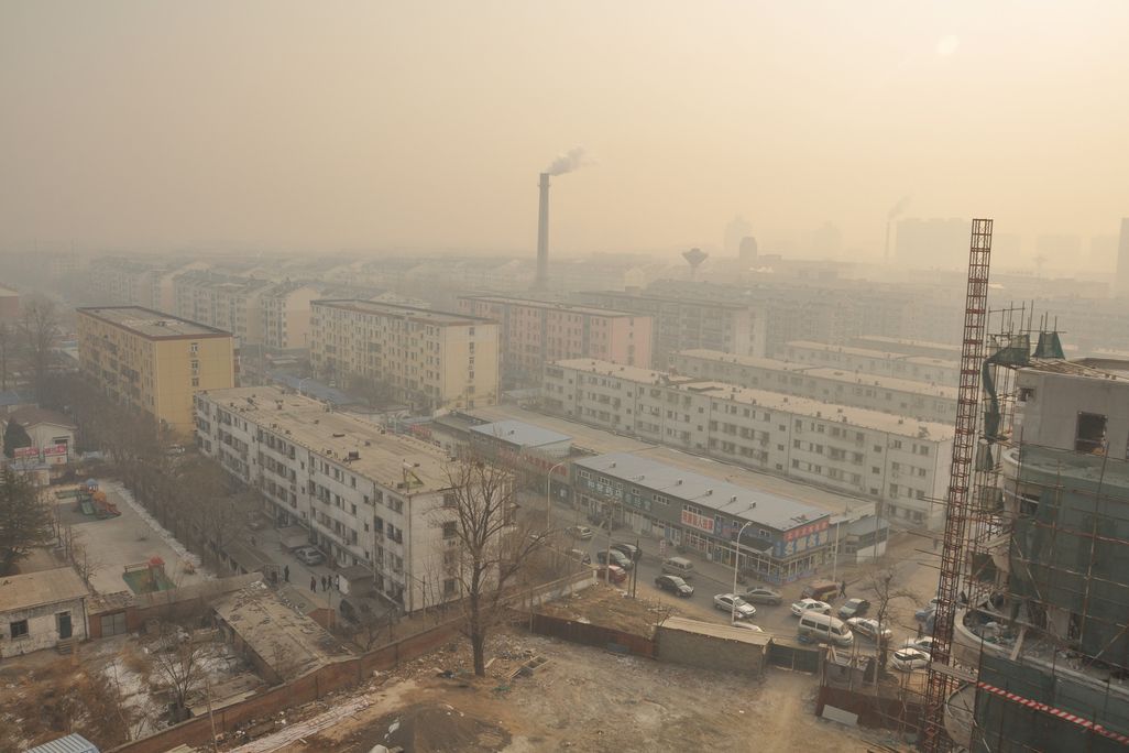 Smog in a Beijing neighborhood