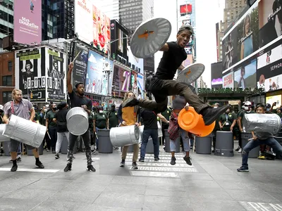 A Stomp&nbsp;performance on the streets of New York City in 2021