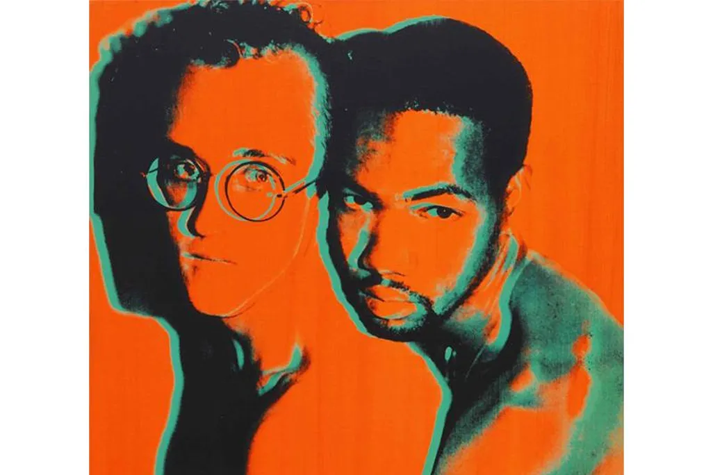 Andy Warhol print of Haring and Juan DuBose