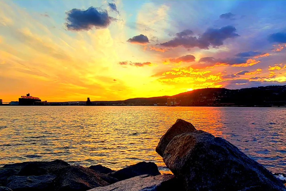 Sunset over a lake