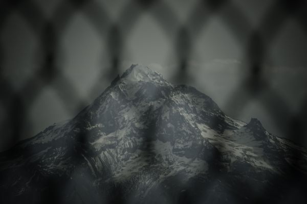 Mt. Hood through a fence thumbnail