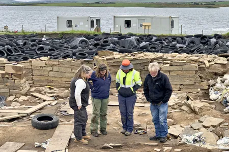 Researchers successfully recovered one of the two prehistoric timbers.