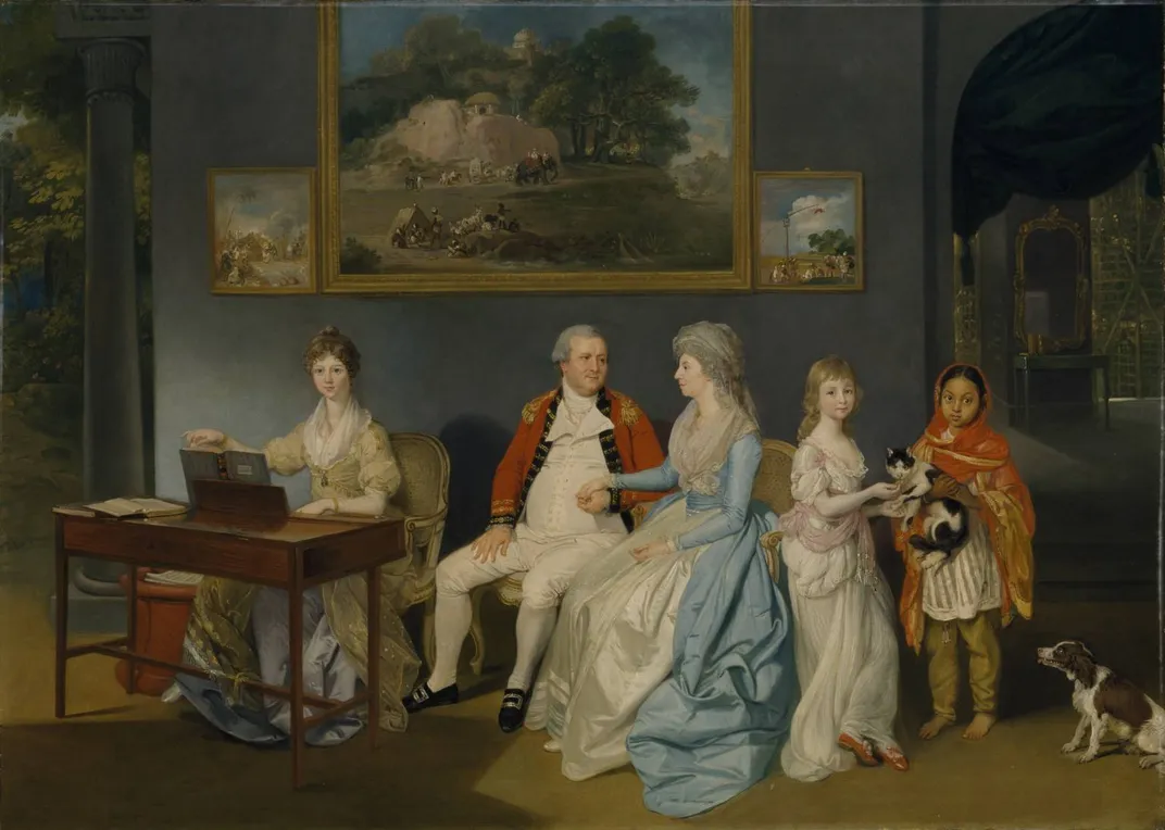 Johan Zoffany, Colonel Blair With his Family and an Indian Ayah​​​​​​​, 1786