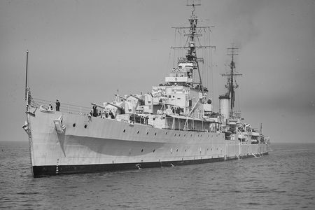 The HMNZS Bellona in April 1947, just before the crew mutinied.