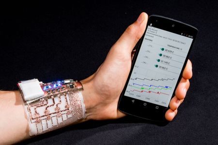 Scientists used the new adhesive to create electronic skin controlled by a smartphone.