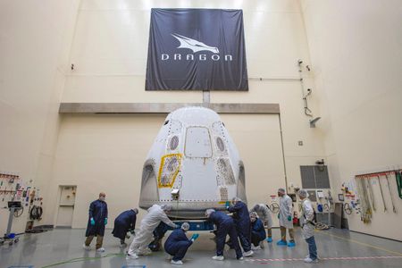 The SpaceX Crew Dragon spacecraft for its first crew launch from American soil arrived at Kennedy Space Center on Feb. 13, 2020.