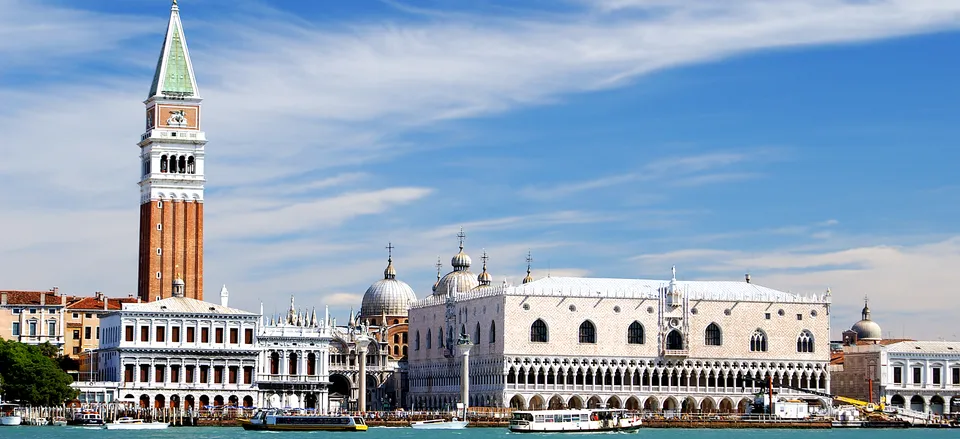  View of the Doge's Palace and Campanile from the canal in Venice 