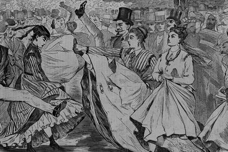 A Parisian Ball - dancing at the Marbille, Paris. Drawn by Winslow Homer.