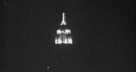 A frame from "Empire," Warhol's 1964 film