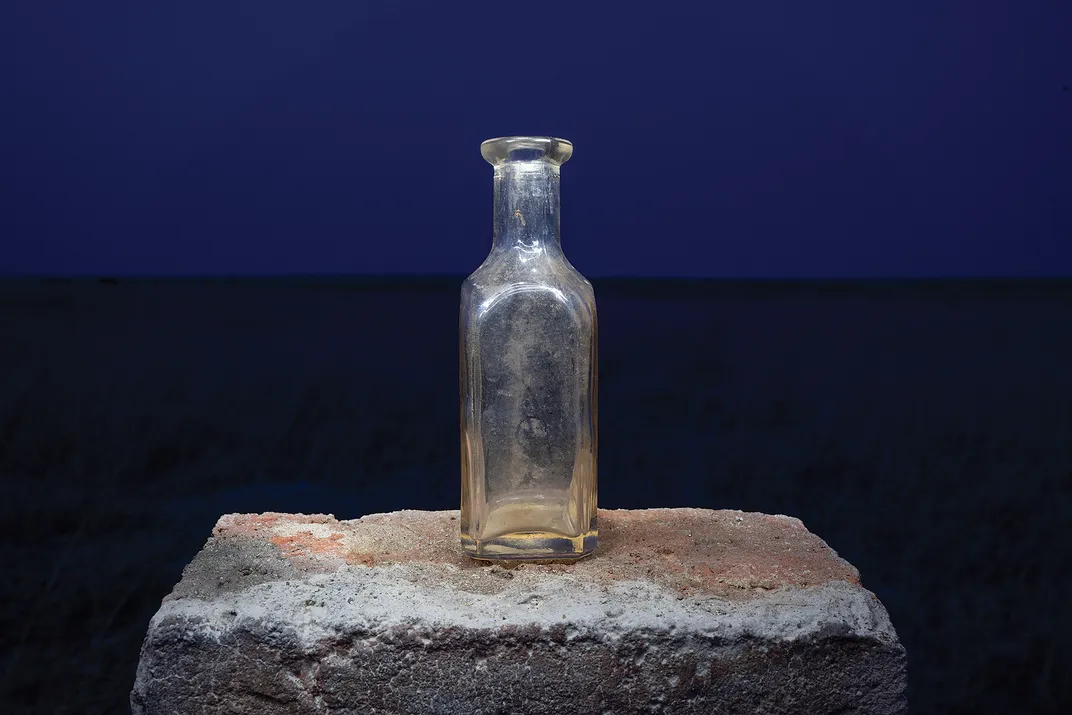 A glass bottle