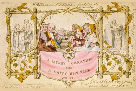 The Temperance Society objected to the card's inclusion of a child sipping wine.