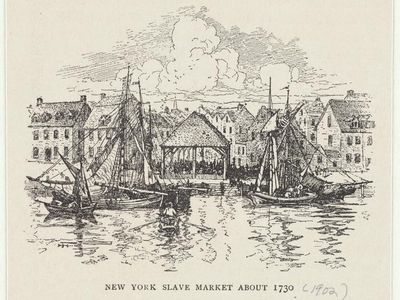 New York slave market about 1730