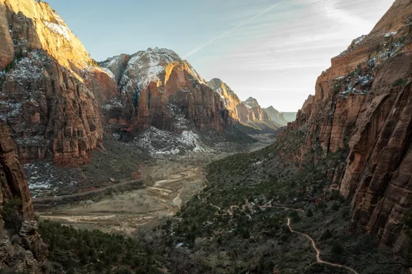 Zion canyon at sundown thumbnail