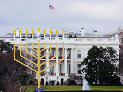 A photograph of the National Menorah from 2011. 