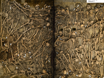 The mass grave recovered from Lutzen