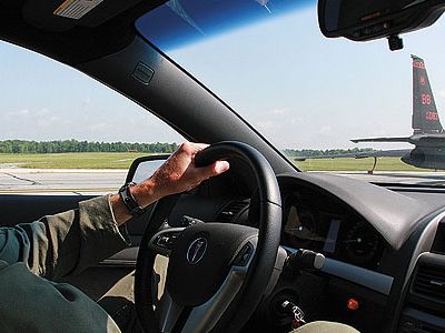 The driver tailing the U-2 is himself a U-2 pilot.