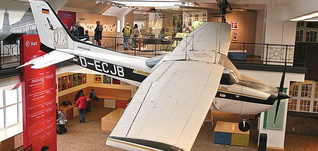 Mathias Rust’s Skyhawk is on display at the Deutsches Technikmuseum in Berlin.