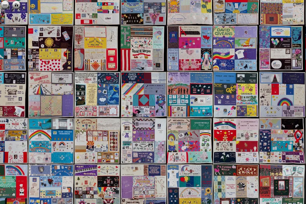 Screenshot of digitized AIDS Memorial Quilt 