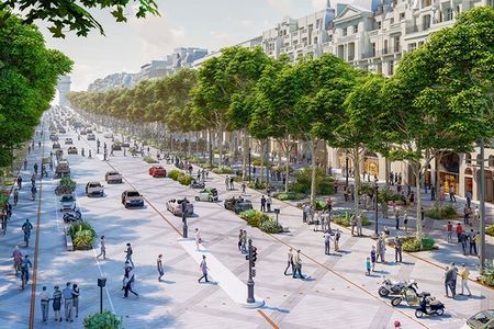 The new plan creates more space for pedestrians and trees.