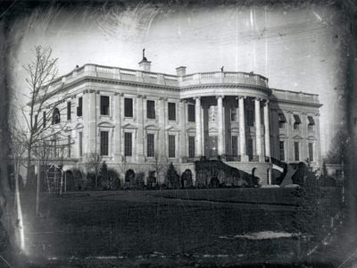 The first-known photograph of the White House, by John Plumbe, Jr.