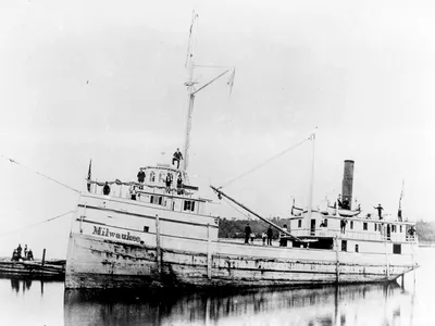 The steamship Milwaukee was sailing across Lake Michigan to pick up another load of lumber when disaster struck.